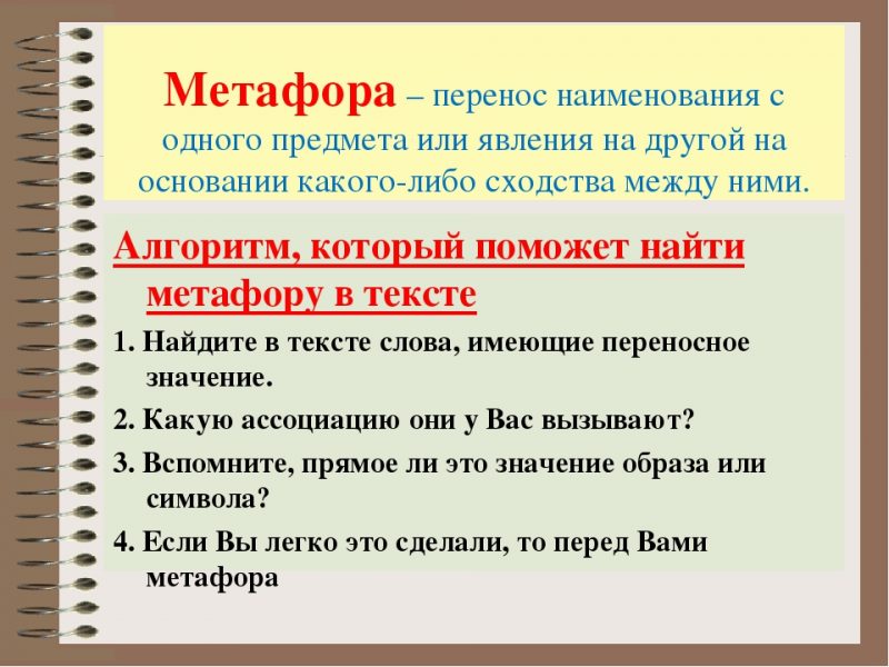 метафора в литературе определение