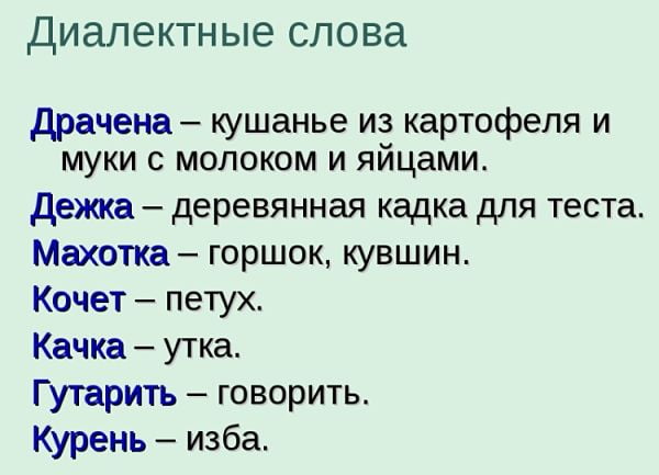 Проект словарь диалектных слов нашего района