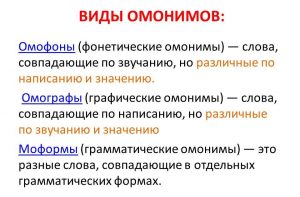 Что такое омонимы в русском языке