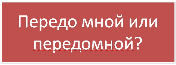 передо мной - как правильно пишется?